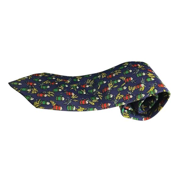 Hermes tie Made for Kronenbourg Breweries in Blue with Beer Mugs and Barley RARE - Picture 2 of 9